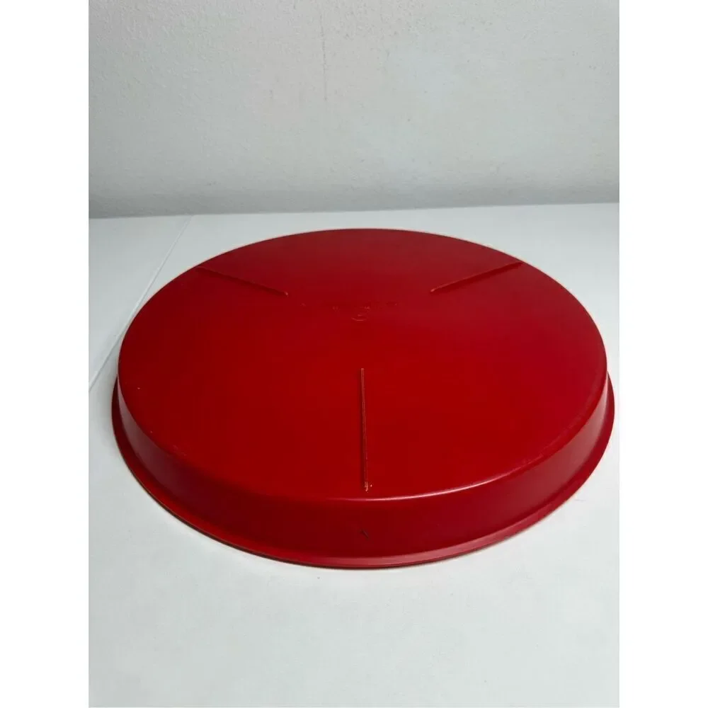 Vintage Midland MFG CO Ft. Smith Arkansas RED ROUND SERVING TRAY 16” diameter